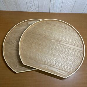 n534【特価・訳あり】半月膳 36㎝ ナチュラル【2枚セット】 滑り止め加工