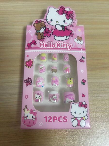 新品 サンリオ ハローキティ ネイルチップ 貼るだけ つけ爪 子ども用 可愛い ネイルマジック