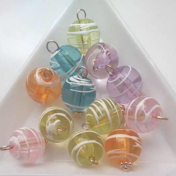 ヨーヨーチャームパーツまとめ売り ハンドメイド ピアス イヤリング アクセサリーなど カラフル
