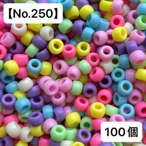 【No.250】ポニービーズ100個(カラフルミックス) 9㍉