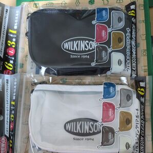 【匿名発送】WILKINSON カラビナ付きクリアポーチ 白黒2セット 【送料込】新品 未使用
