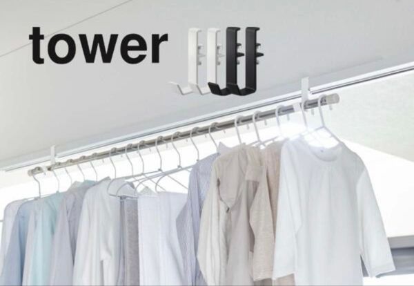 tower 室内物干しフック 2個組