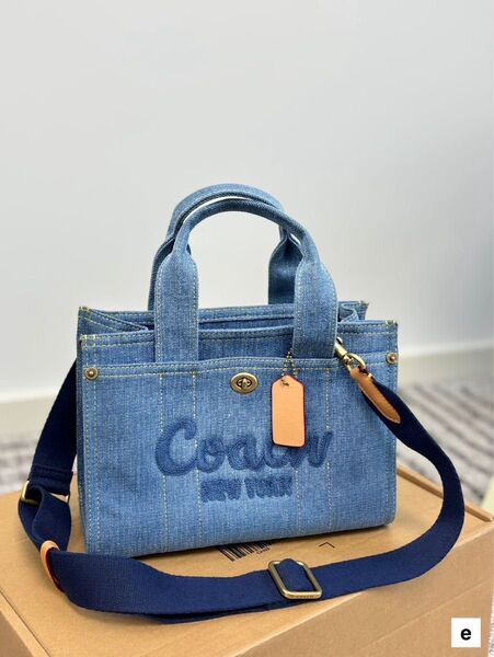COACH デニムミニトートバッグ 2way ショルダーバッグ ブルーコーチ 新品 未使用26センチ