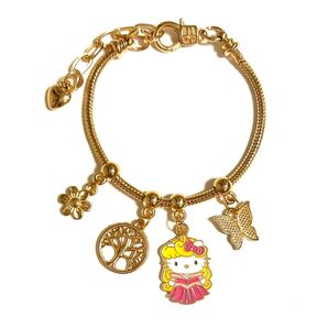 ハローキティ 眠れる森の美女 ブレスレット キティちゃん ディズニープリンセス オーロラ姫 ゴールド サンリオ アクセサリー