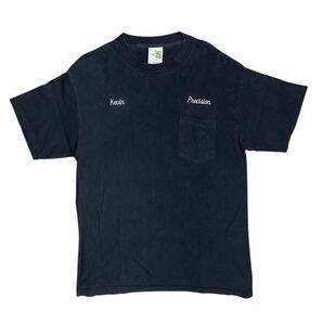 アメカジ 刺繍 ポケT Tシャツ 半袖 バイカー サンフェード ブラック ポケットTシャツ ヴィンテージvintage ロゴ刺繍