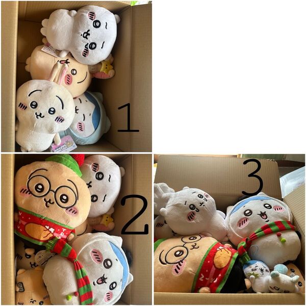 3枚分の全体が1枚目。ちいかわ ぬいぐるみ ハチワレ うさぎ まとめ売り