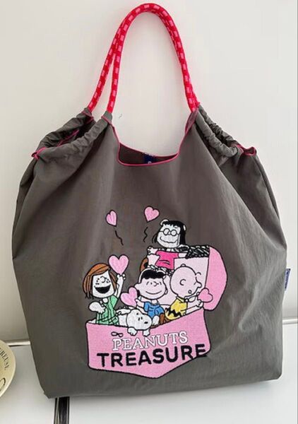 【新品未使用】スヌーピー 刺繍エコバッグ(M)