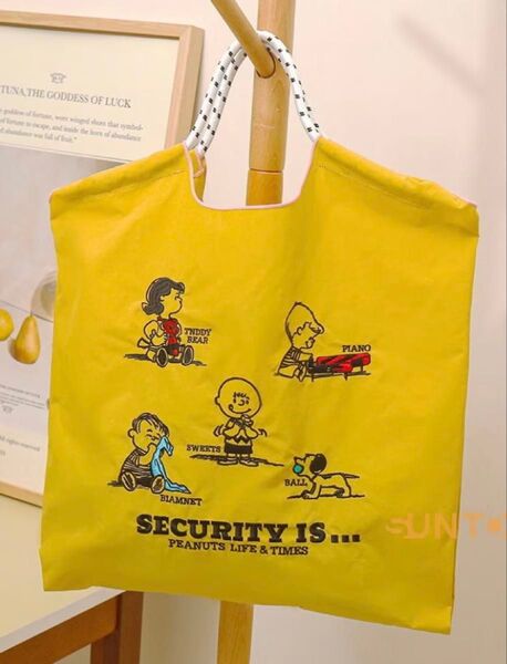 【新品未使用】スヌーピー 刺繍エコバッグ(M)