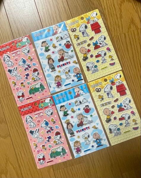 【新品未使用】スヌーピー ぷっくりシール 3種類×2セット⑧