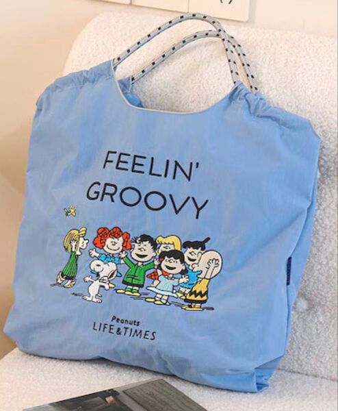 【新品未使用】スヌーピー 刺繍エコバッグ(M)