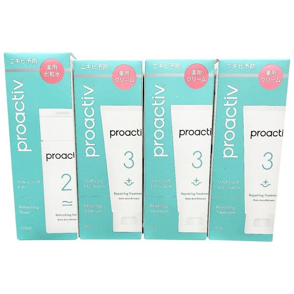 【未使用品】プロアクティブ リフレッシング トナー 120mL×1点 リペアリング トリートメント 60g×3点 計4点セット