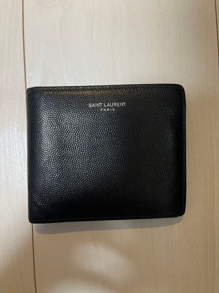 サンローラン 財布 Saint laurent 折り畳み財布 財布 レザー ウォレット 二つ折り ブラック