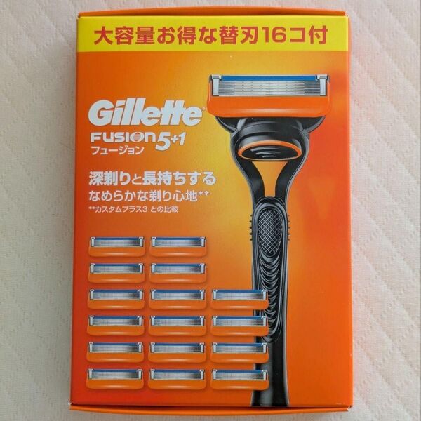 ジレット フュージョン5+1 本体 替刃 16個 マニュアル 髭剃り カミソリ Gillette Fusion