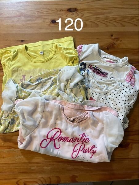 Tシャツ 半袖 女の子 まとめ売り ① 120 ファントミラージュ 他 5枚