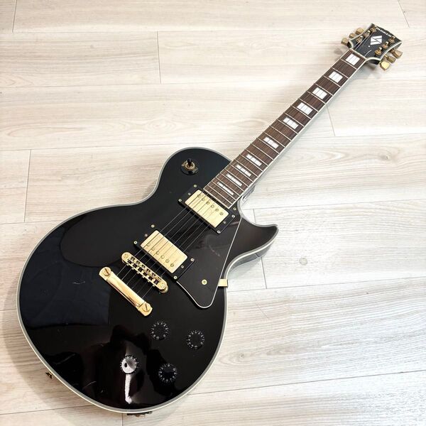 BUSKER'S レスポールカスタム風 エレキギター 黒×金 ぼっちざろっく