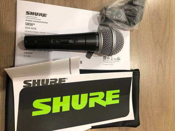 美品 SHURE SM58 ダイナミックマイク 本体と付属品