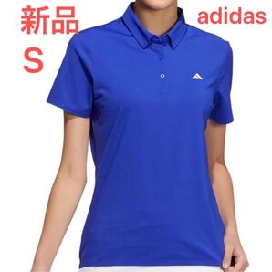 新品タグ付き adidas golf アディダスゴルフ レディース パンチングストレッチ半袖ポロシャツ 吸水速乾 S 紺