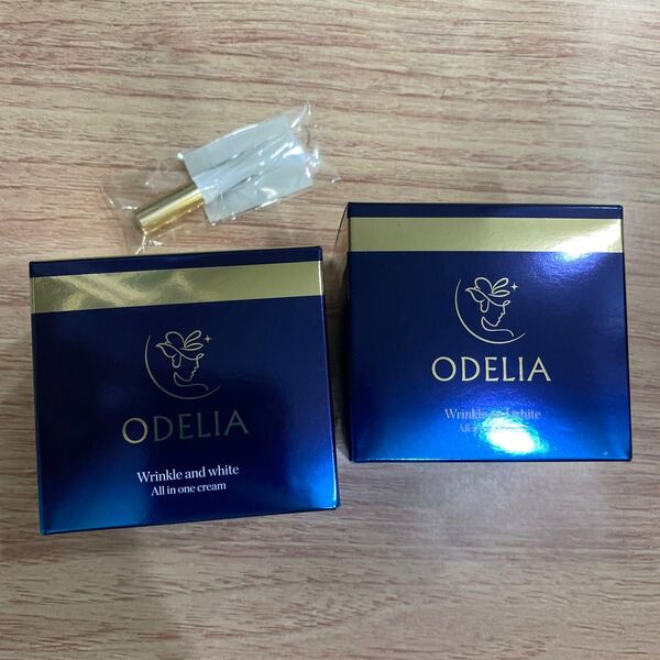 ODELIA オディリア リンクル&ホワイト オールインワンクリーム 2個セット スパチュラ付き
