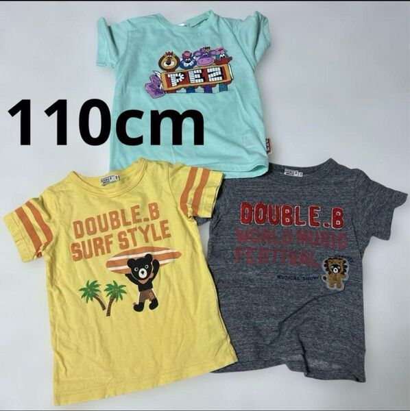 110cm 男の子 半袖Tシャツ ミキハウス ダブルビーまとめ売り 3枚セット