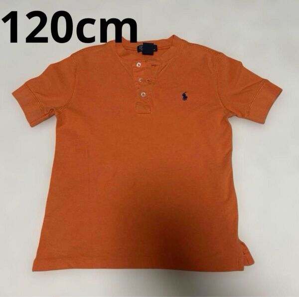 120cm 男の子 オレンジ 半袖カットソー Tシャツよりもカットソーという感じですポロ バイ ラルフローレン
