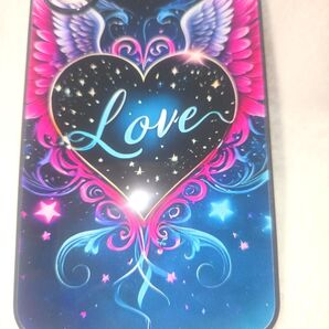 Galaxys25Androidスマホケース ハートと羽のデザイン