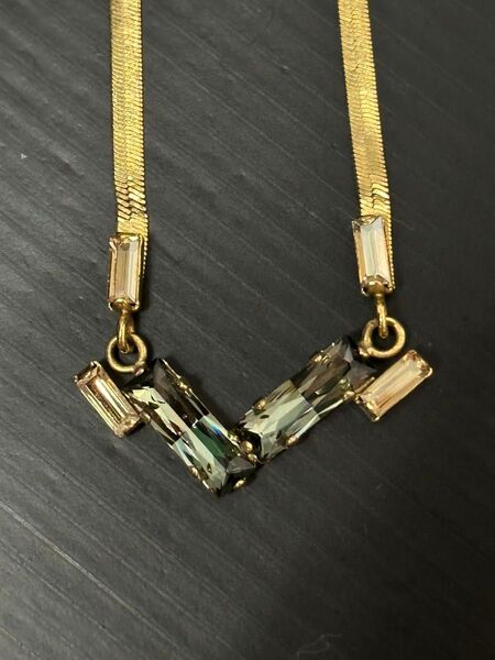VIVEKA BERGSTROM ヴィンテージ カラーストーン×ゴールドカラーネックレス 美品!