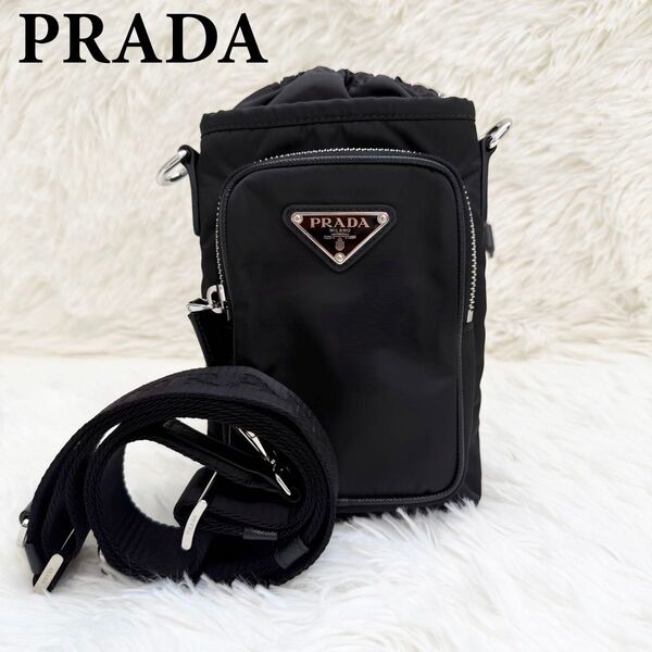 【未使用級】PRADA 現行モデル スマートフォンケース ショルダー 黒