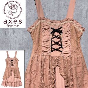 axes femme キャミワンピース ジャンスカ レース フリル ロリータ