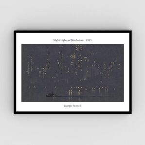 01.ジョセフ・ペネル 「マンハッタンの夜の光景 1921」 ポスター