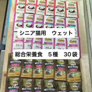 ニュートロ 猫 シニア用 パウチ ワイルドレシピ デイリーディッシュ 総合栄養食 30袋 チキン ツナ ビーフ 高齢猫