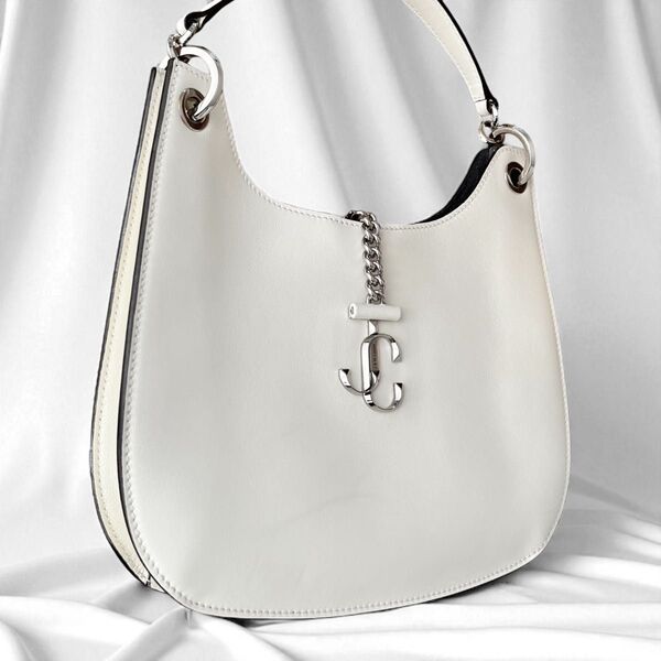 ジミーチュウ ヴァレンヌ ホーボー ワンショルダー ハンドバッグ ホワイト レザー ショルダーバッグ バッグ JIMMY CHOO