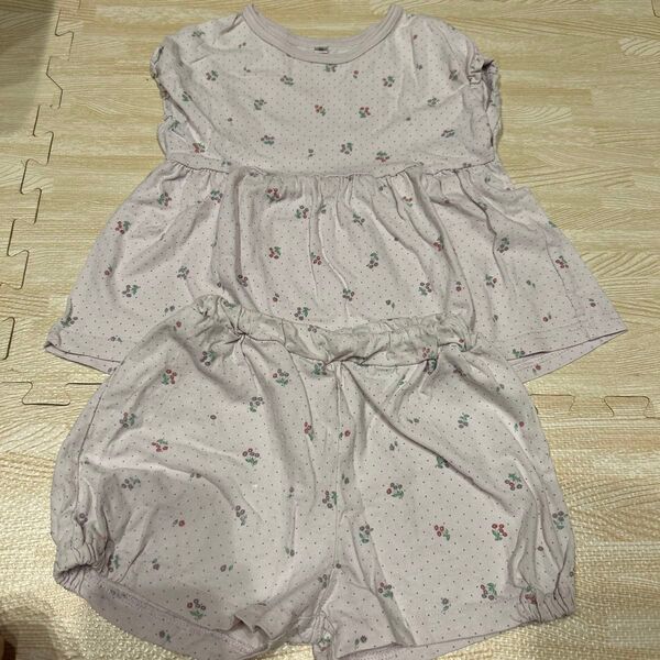 女の子 半袖 パジャマ セットアップ 花柄 ピンク しまむら 100サイズ 子供服 ベビー服 上下セット キッズ