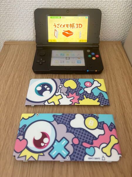 Newニンテンドー3DS ブラック きゃりーぱみゅぱみゅ うごくメモ帳3D 動作確認済み きせかえプレート 3D体験映像2