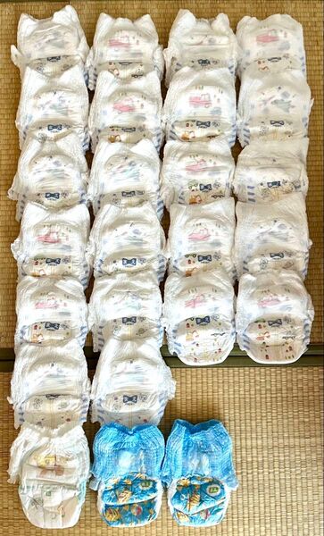 【紙おむつ ビッグサイズ 25枚セット】ムーニー パンツタイプ22枚+パンパース パンツタイプ1枚+ムーニー 水あそびパンツ2枚