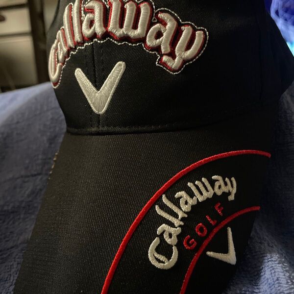 美品Callaway ゴルフキャップ ブラック マーカーポケット付き