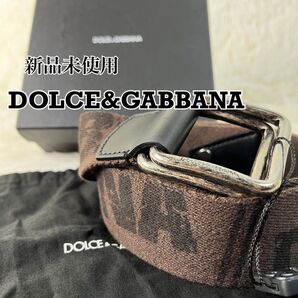 新品未使用 DOLCE&GABBANA ベルト ダークブラウン キャンバス