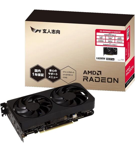 【新品未開封】玄人志向 AMD Radeon RX9060XT 16GB