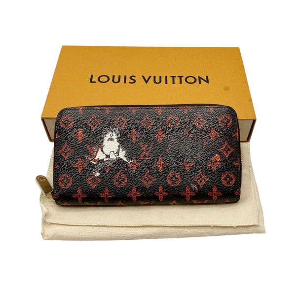 ルイヴィトン LOUIS VUITTON M63875 ジッピーウォレット モノグラム キャットグラム ラウンドファスナー 長財布