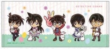 ★★ 名探偵 コナン ★ フェイスタオル A デフォルメうさぎ ver. ★ 江戸川コナン 毛利蘭 工藤新一 佐藤美和子 高木渉