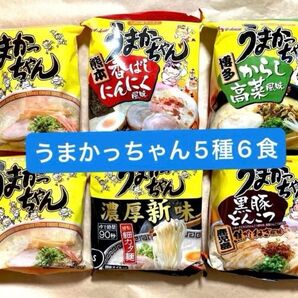 うまかっちゃん 5種 6食 とんこつラーメン 九州ラーメン インスタントラーメン ★箱梱包発送★クーポン利用 ヘアゴム