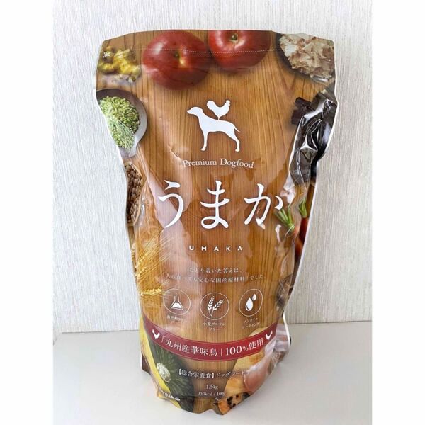 うまか プレミアム ドッグフード ドライ チキン 華味鳥1.5kg 国産 ヒューマングレード 小麦不使用 消費期限2026年4月