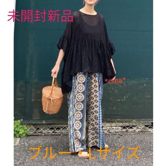 *未開封新品* CORNERS by KR エスニックストライプワイドパンツ ブルー・Lサイズ パンツ レイヤード コーナーズ