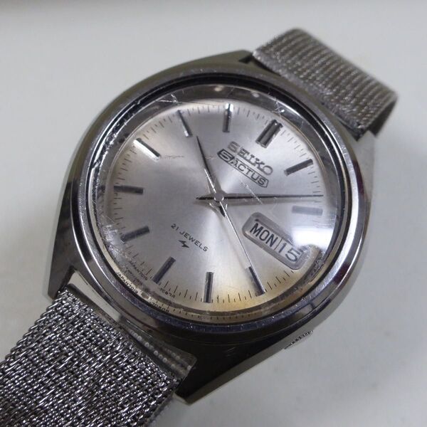 ♪昭和の国産腕時計 SEIKO ACTUS 腕時計 メンズ 機械式 自動巻き シルバー ジャンク