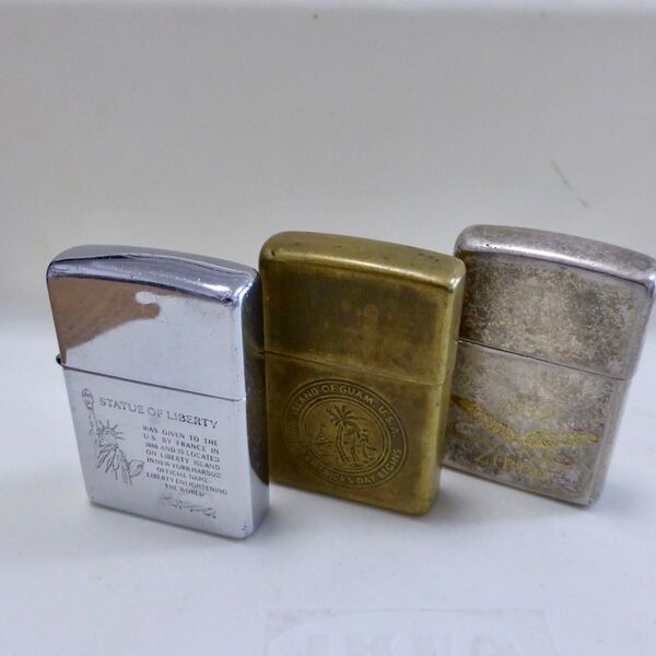 ♪3個まとめて 1990年2000年 ZIPPO ジッポー ソリッドブラス SINCE 1932 TRADE MARK ZIPPO