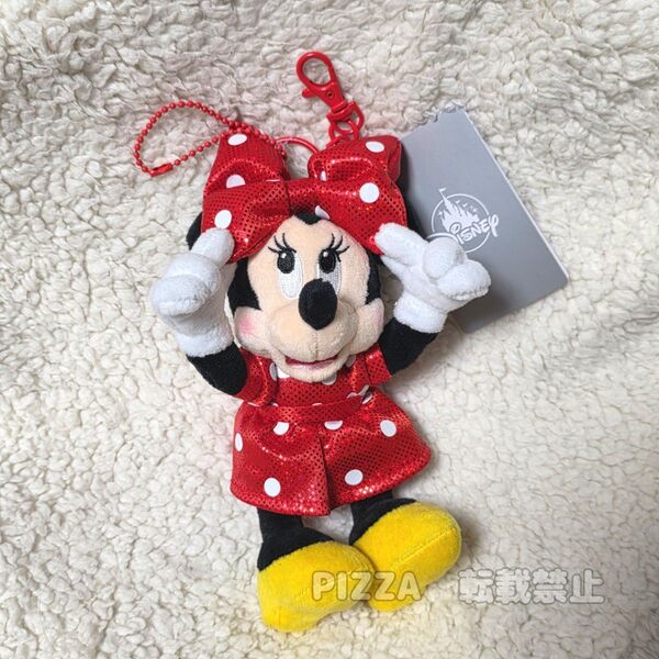【新品】ディズニー ミニー ぬいぐるみキーホルダー キーチェーン MINNIE’S DOT RIBBON ミニーマウス