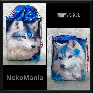 2299 巾着ポーチ パネル生地ハンドメイド (ハンディファンポーチ)
