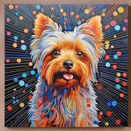 【No.158】ダイヤモンドアート☆スターターキット☆ヨークシャーテリア☆インテリア趣味DIY1