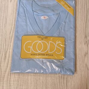 GOD'S メンズインナーウェア VネックTシャツ 水色 L 未使用