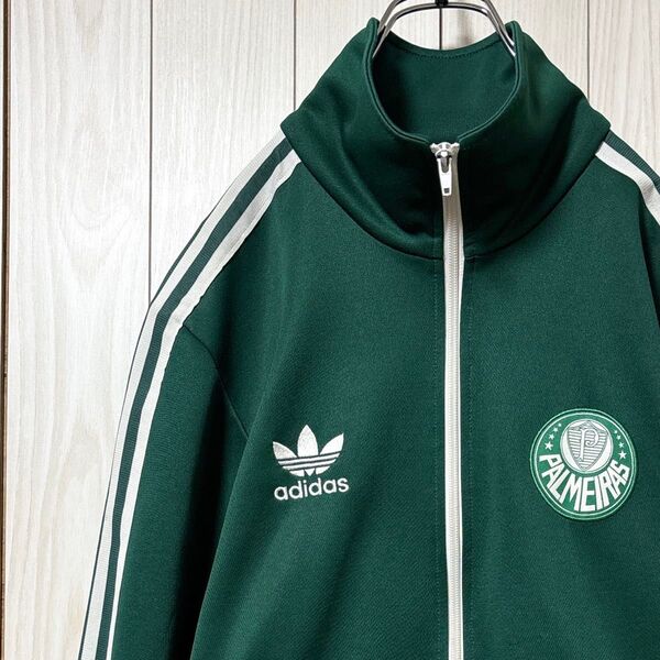 希少 adidas アディダス オリジナルス パルメイラス トラックジャケット 刺繍ロゴ トレフォイル バックプリント M
