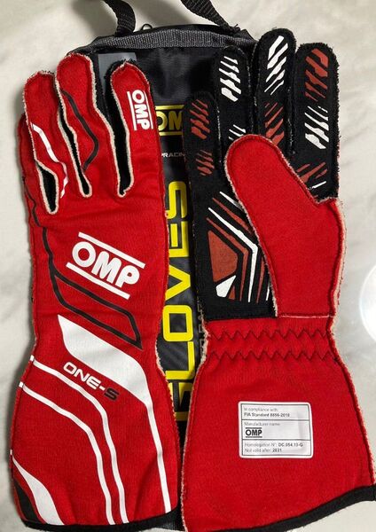 OMP レーシンググローブ ONE-S RED Mサイズ 中古美品